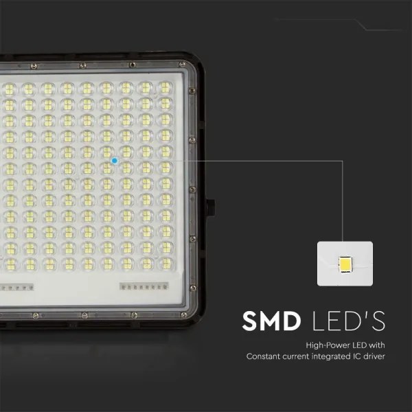 LED Vonkajší solárny reflektor LED/30W/3,2V 6400K čierna + DO