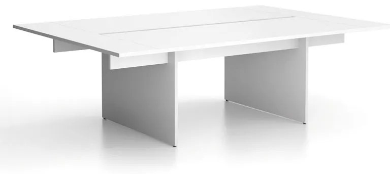 Stôl double SOLID + 2x prísed, 2400 x 1650 x 743 mm, biela