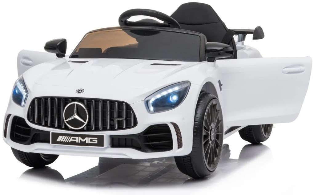 Detské elektrické autíčko na diaľkové ovládanie BestBerg BBCC-50W - Mercedes-Benz AMG GT R / od 3 rokov / nosnosť 25 kg / biela