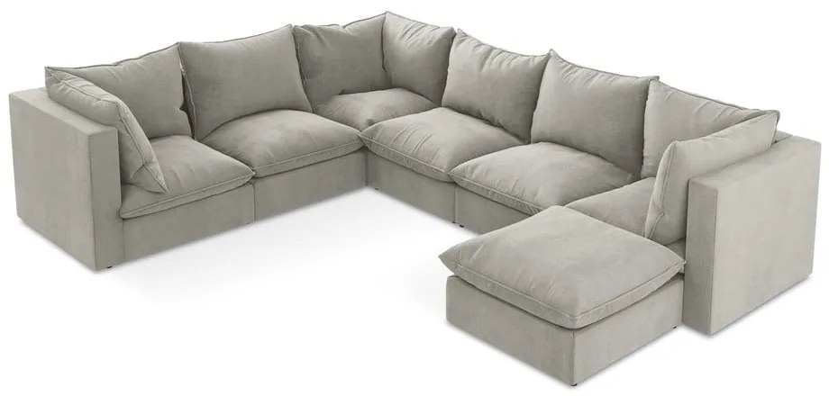 Svetlosivá rohová pohovka (ľavý roh/do tvaru "U") Manao – Makamii