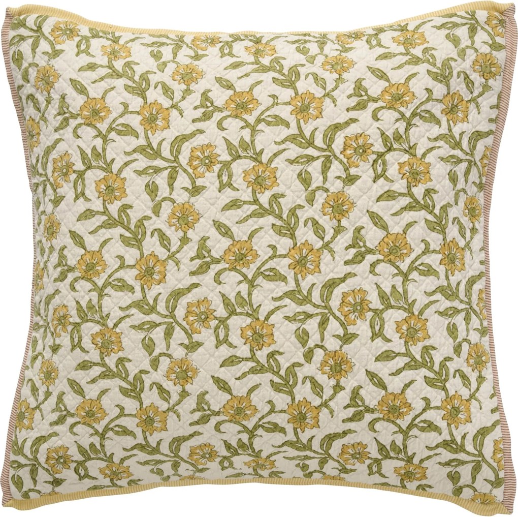 Ib Laursen Bavlnený poťah na vankúš Vigga Yellow 50 × 50 cm