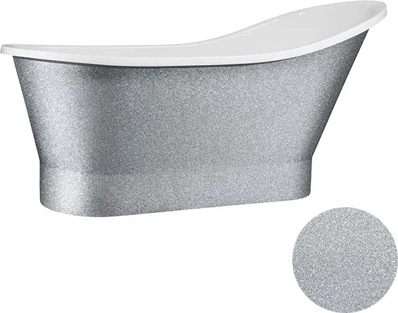 Besco Voľne stojaca vaňa z liateho mramoru Gloria Glam G 150x67 (160x67,5) BESCO-Rozmery: 150x67, BESCO-Farba: Biela/grafit