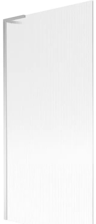 Mexen Next L, 1-krídlová vaňová zástena 90 x 150 cm, 6mm sklo s rebrovým vzorom, chrómový profil, 895-090-000-03-09-01