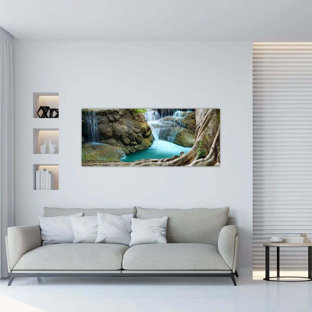 Obraz - Rieka s vodopádmi (120x50 cm)
