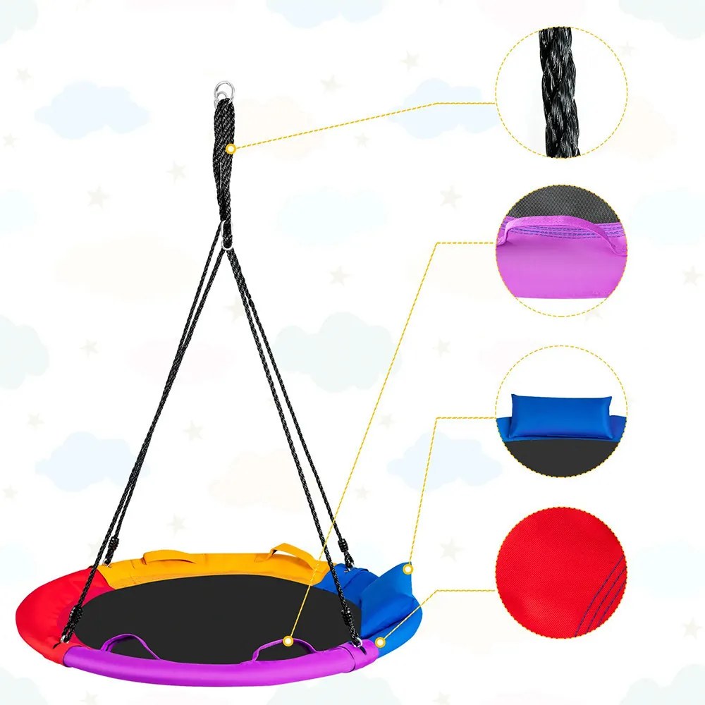 Hniezdo hojdačka s hlavovým vankúšom a madlami 100cm