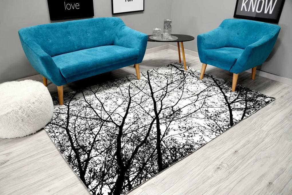 Tutumi Moderní plyšový koberec NATURE 4D 160 x 230 cm - Bíločerný strom |  BIANO