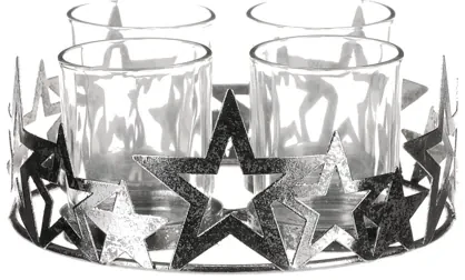 Adventný svietnik strieborný 18cm