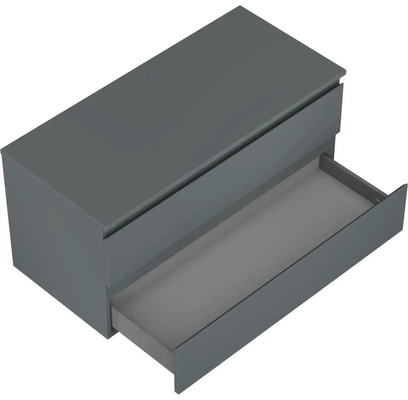 Mexen Orio, kúpeľňová skrinka 100 cm s hornou časťou, 2 zásuvky, grafitová matná, 91A10-10047-2-BFFC66