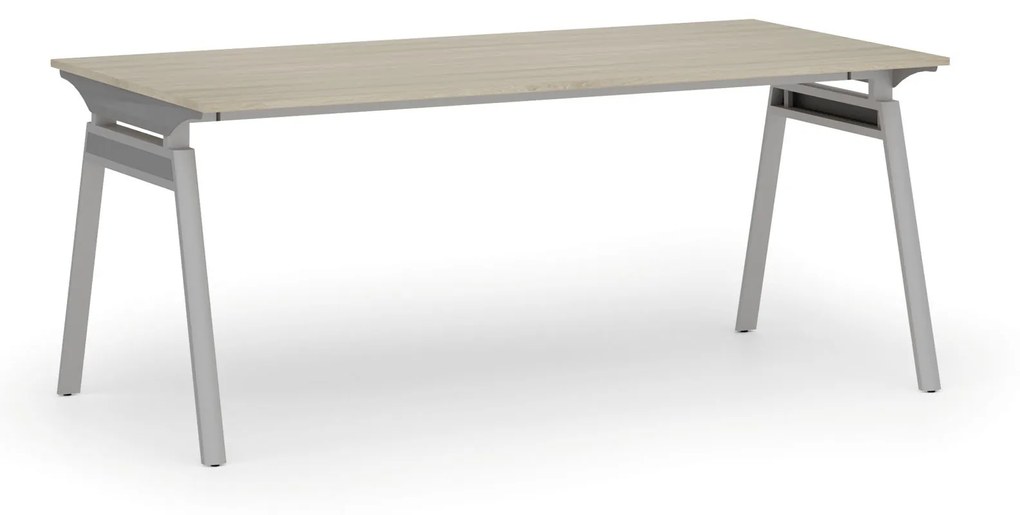 Kancelársky stôl PRIMO SIGMA, 1800 x 900 mm, sivá podnož, dub prírodný