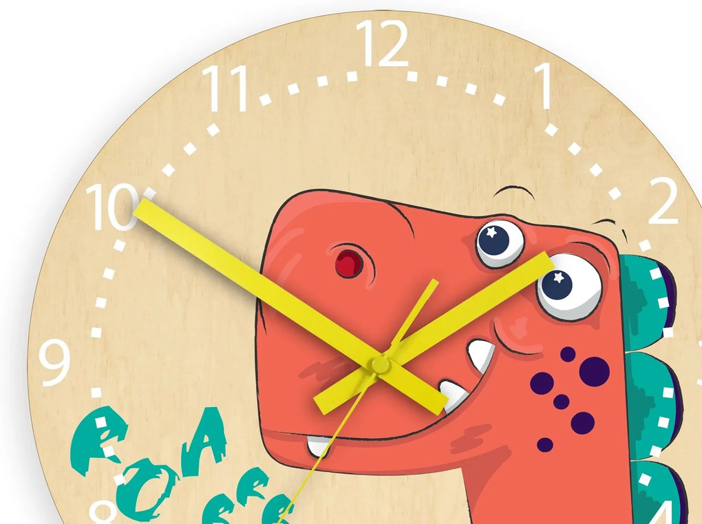 Detské nástenné hodiny Ami Dinosaurus 30 cm viacfarebné