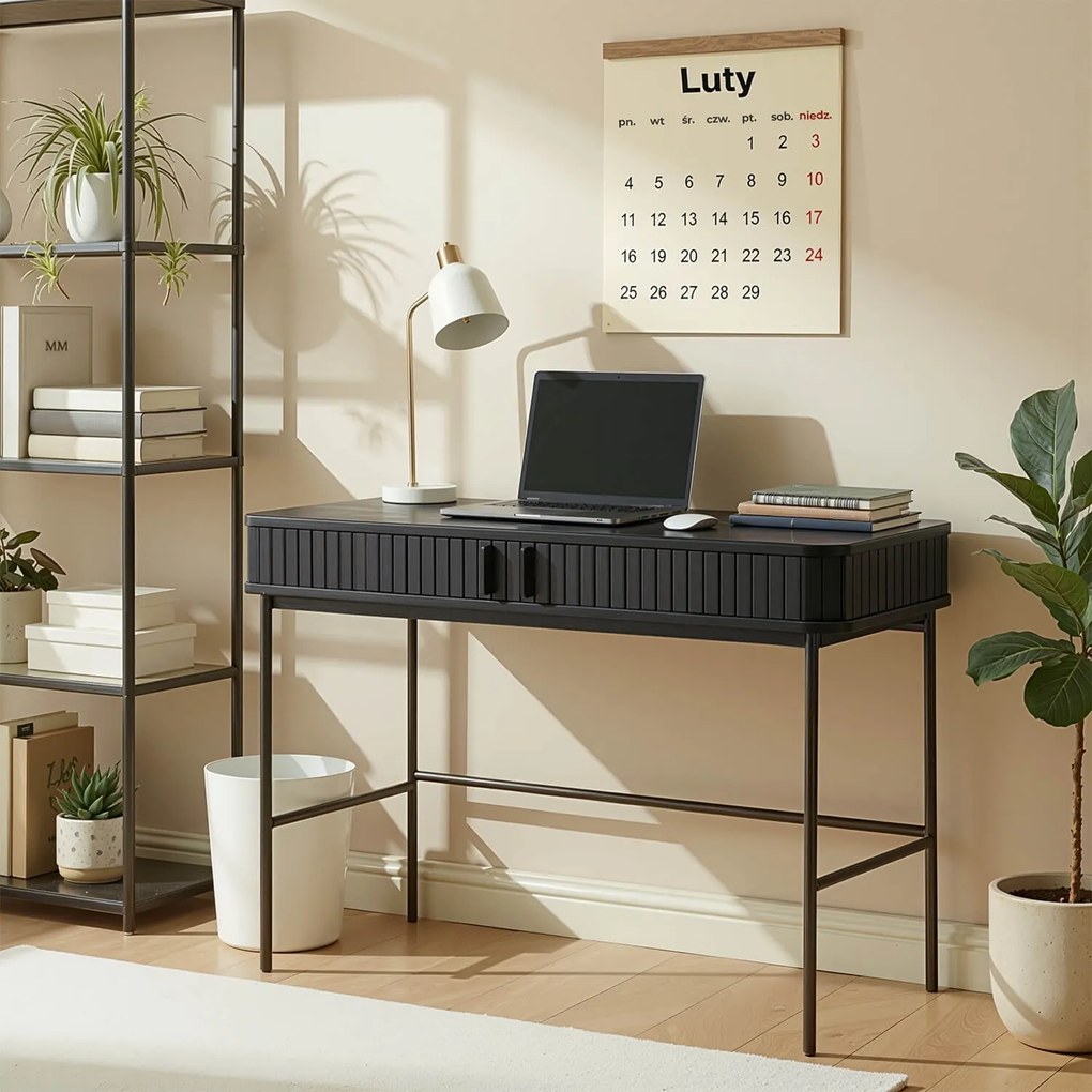 PROXIMA.store - Písací stôl TRISH FARBA: čierna