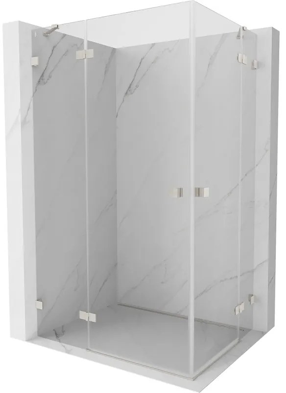 Mexen Lunar Duo, výklopný sprchový kút 100 x 70 cm, 8mm číre sklo, oceľový profil, 834-100L-070P-97-00