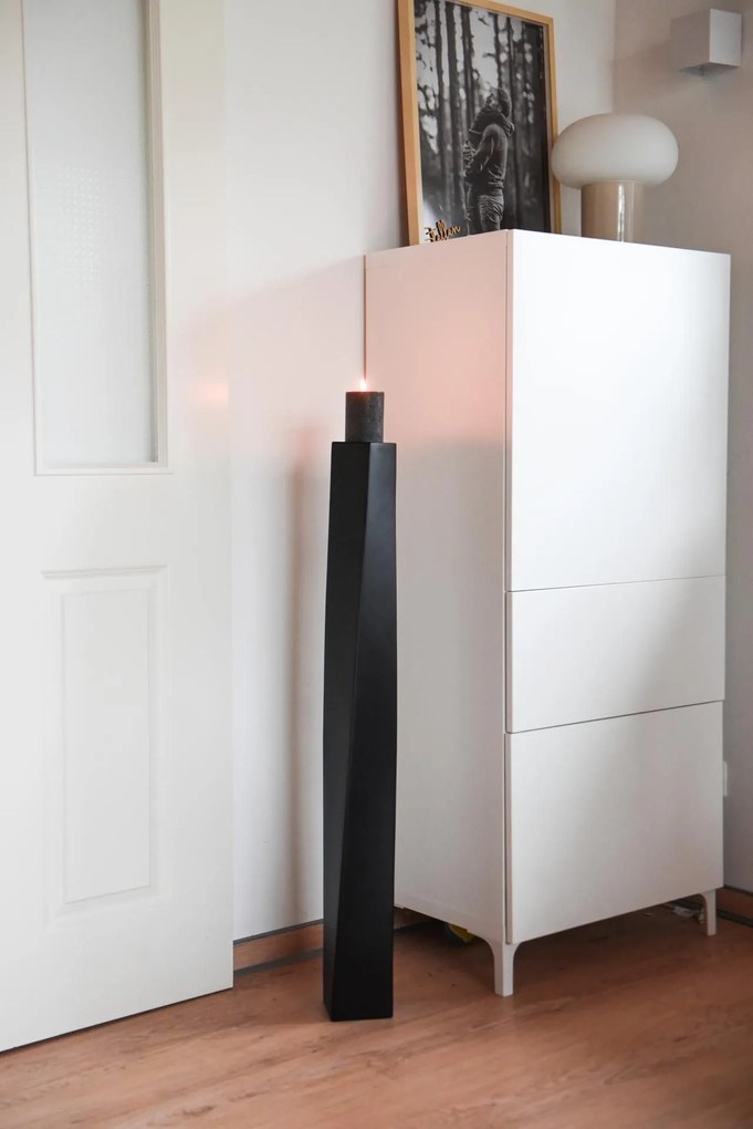 Vysoká váza HYDRON, sklolaminát, výška 100 cm, čierny mat