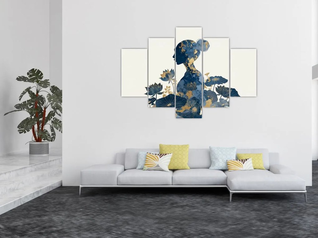 Obraz - Mramorový profil ženy (150x105 cm)