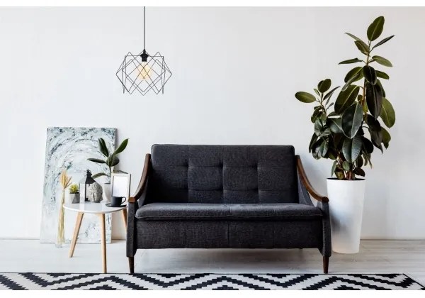 Luster na lanku GALL 1xE27/60W/230V čierna