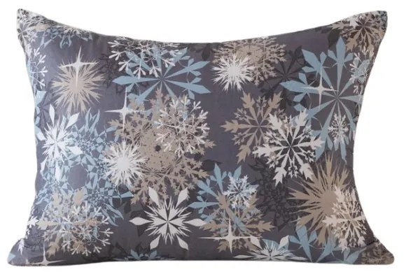 Obliečka na vankúš z mikrovlákna SNOWFLAKE 70x90 cm, modrosivý
