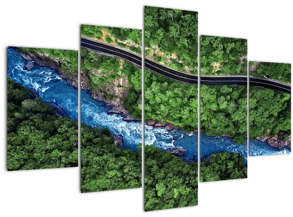 Obraz - Rieka medzi horami, Kaukaz, Rusko (150x105 cm)
