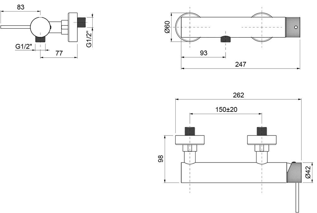 Sapho Sapho, ULTRASAN nástenná sprchová batéria, chróm, UT011V