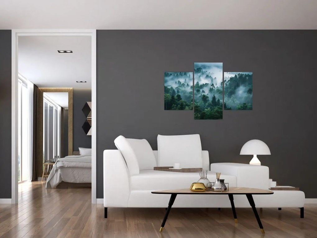 Obraz - Les v hmle (90x60 cm)