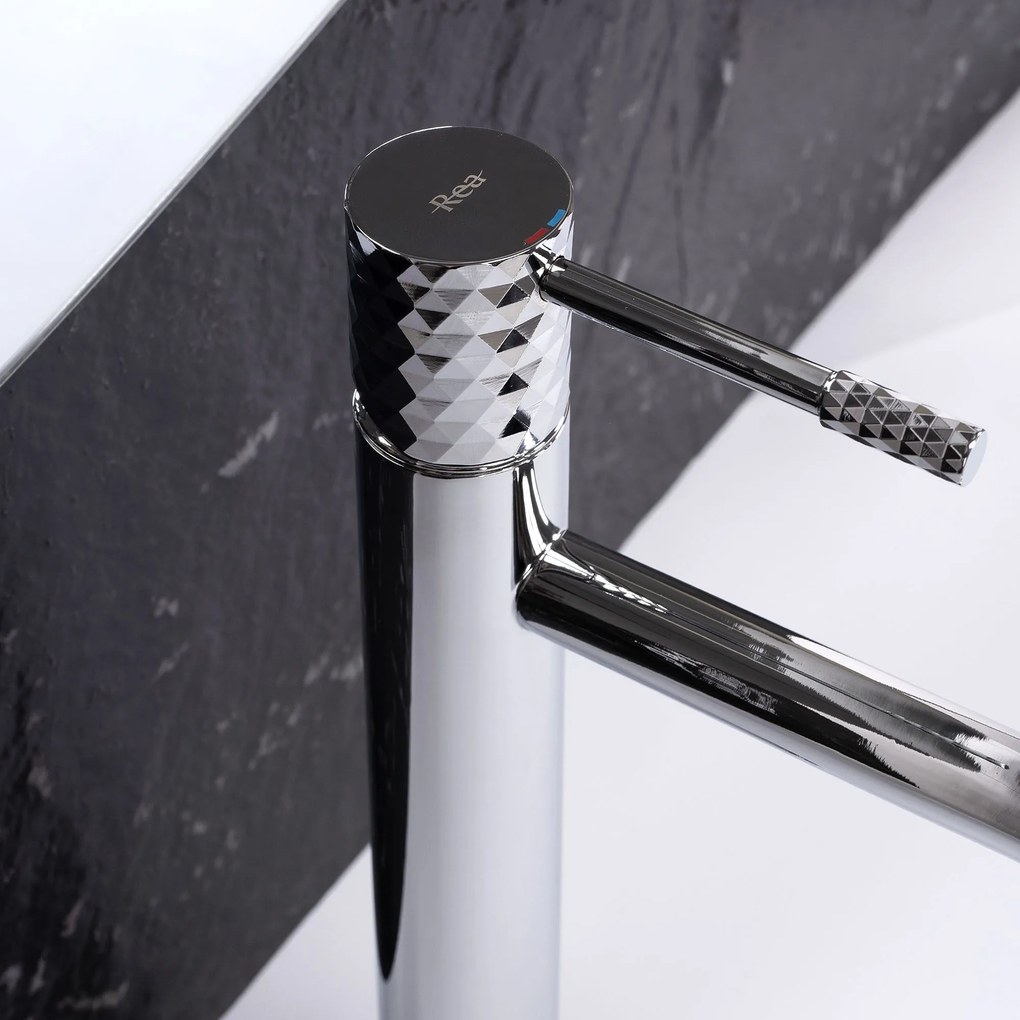 Rea Lungo Diamond, vysoká umývadlová batéria h-300, chrómová, REA-B4636