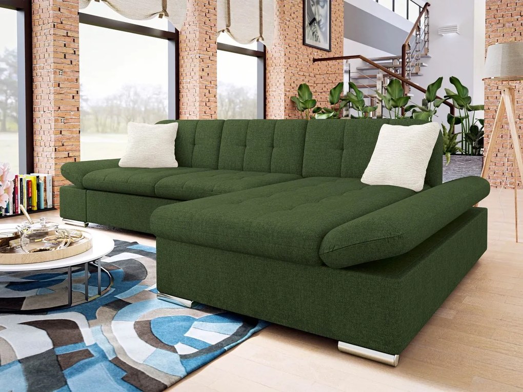 Rohová rozkladacia sedacia súprava Laviva Premium, Dostupné poťahy: Maya 07 + Maya 07 + Maya 02, Strana: pravá