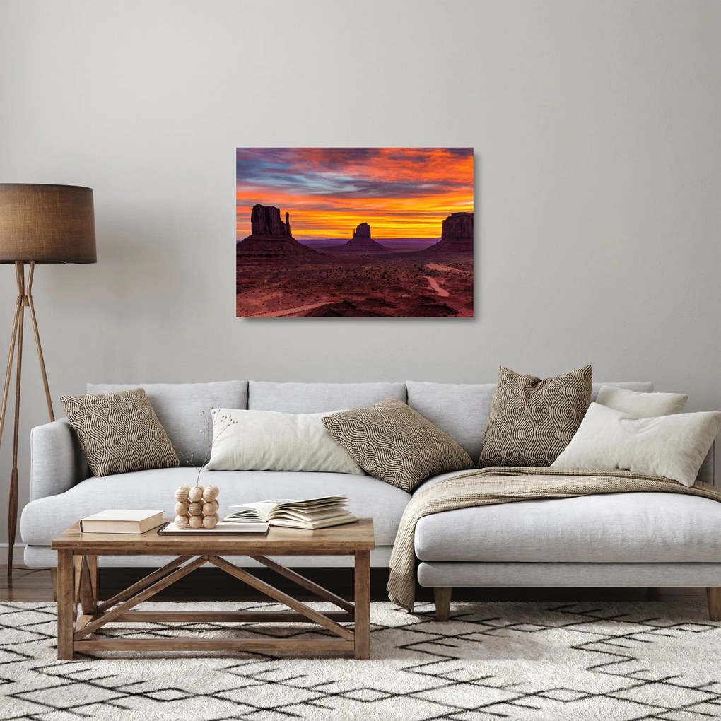 Sklenený obraz - Monument Valley v Arizone (70x50 cm)