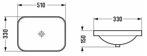 Mexen NINA UMÝVADLO, 51x34 CM, BIELA, 21665100