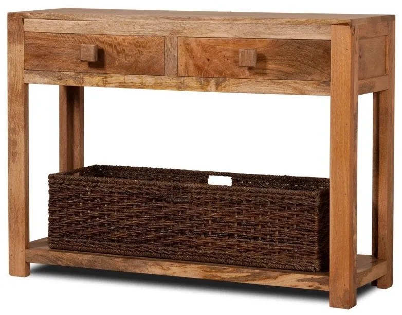 furniture-nabytek.cz - Konzolový stolík so šuplíkmi 110x76x35 z dreva mango
