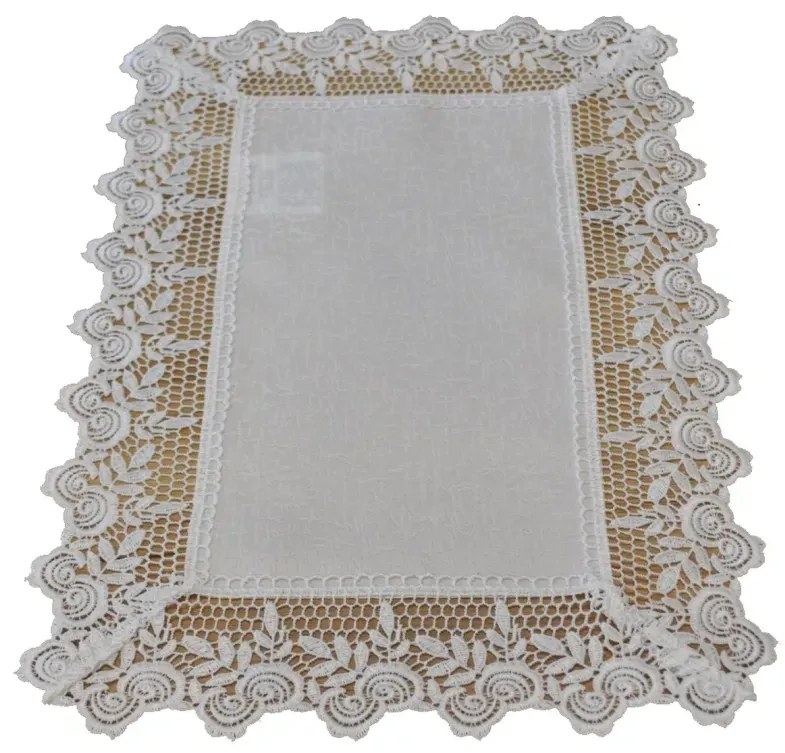 Elegantný obrus s jemnou tkaninou a širokou čipkou Šírka: 140 cm | Dĺžka: 220 cm
