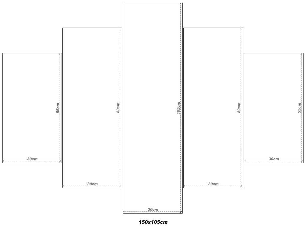 Gario Ručne maľovaný obraz Žltý bozk v daždi - 5 dielny Rozmery: 150 x 105 cm