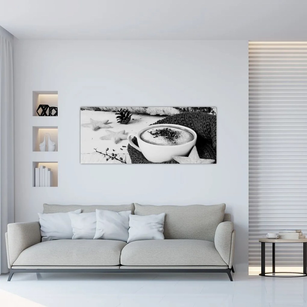 Obraz - Zimné cappuccino (120x50 cm)