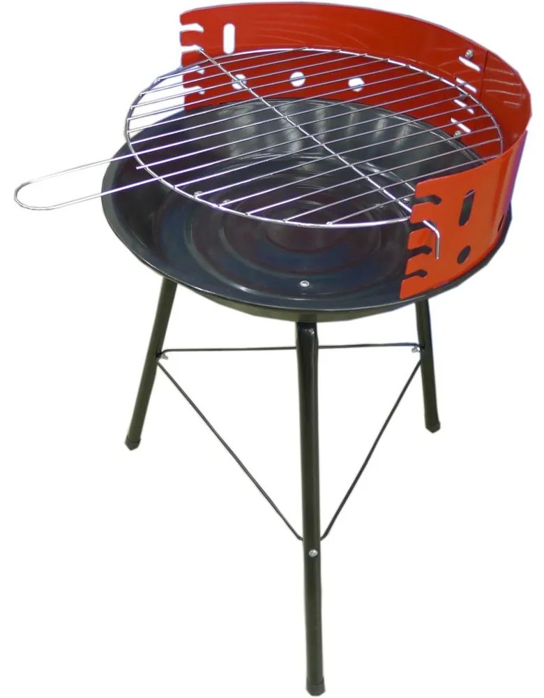 Okrúhly záhradný gril so zástenou proti vetru BARBECUE Ø36 cm