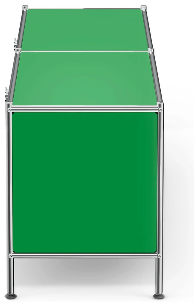 Kovová nízka skrinka »CN3« s výklopnými priečinkami, zelená