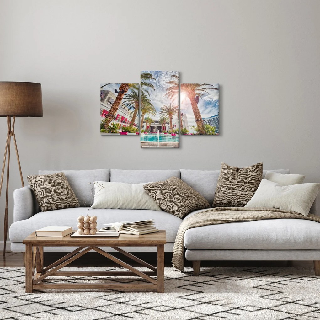 Obraz - palmy s bazénom (90x60 cm)