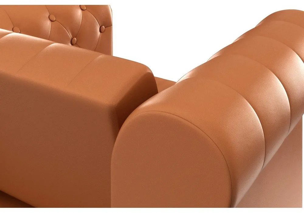 Koňakovohnedé kreslo chesterfield z imitácie kože Felix – Støraa