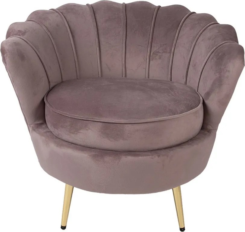 Zamatové kreslo v tvare mušle Shell - 83*75*76 cm