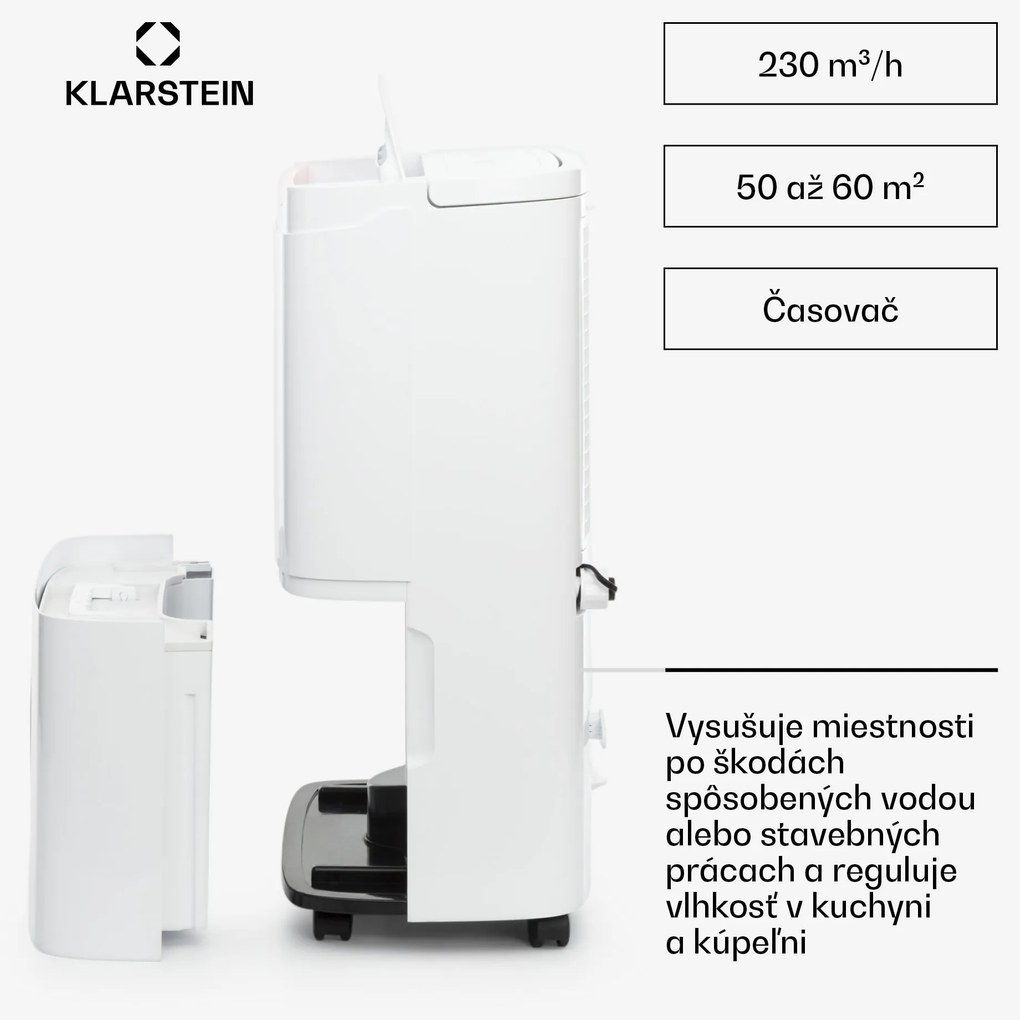 Klarstein DryFy Pro Connect Smart, Odvlhčovač vzduchu, WiFi, Kompresný, 30l/d, 60m², Biela