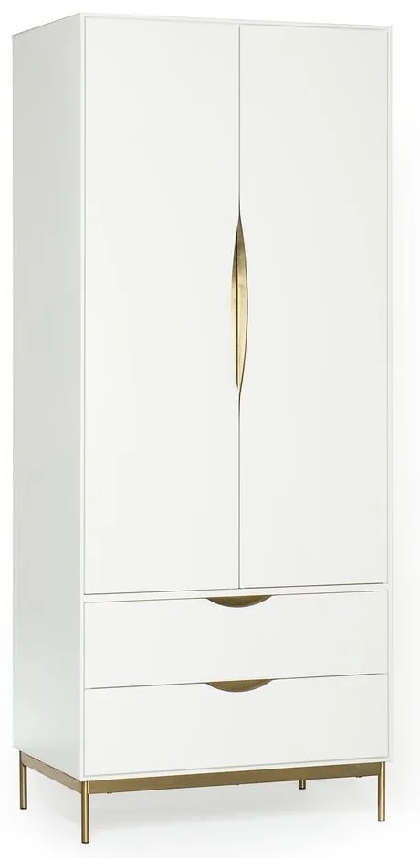 Biela šatníková skriňa Woodman Kobe