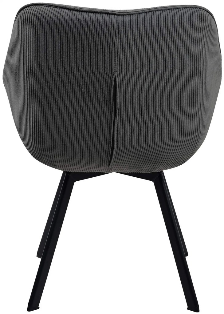 Jedálenská stolička Jordi Cord - tmavo šedá