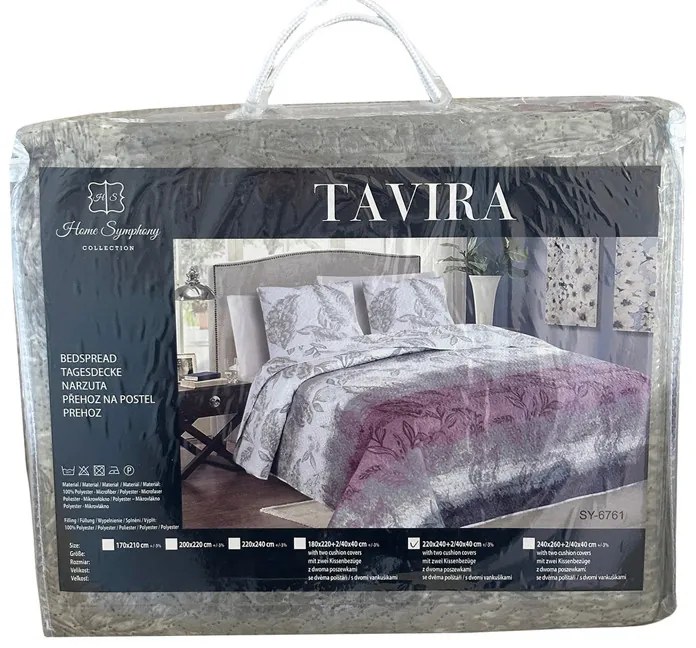 Prehoz na posteľ TAVIRA LILA bez vankúšov 220x240cm