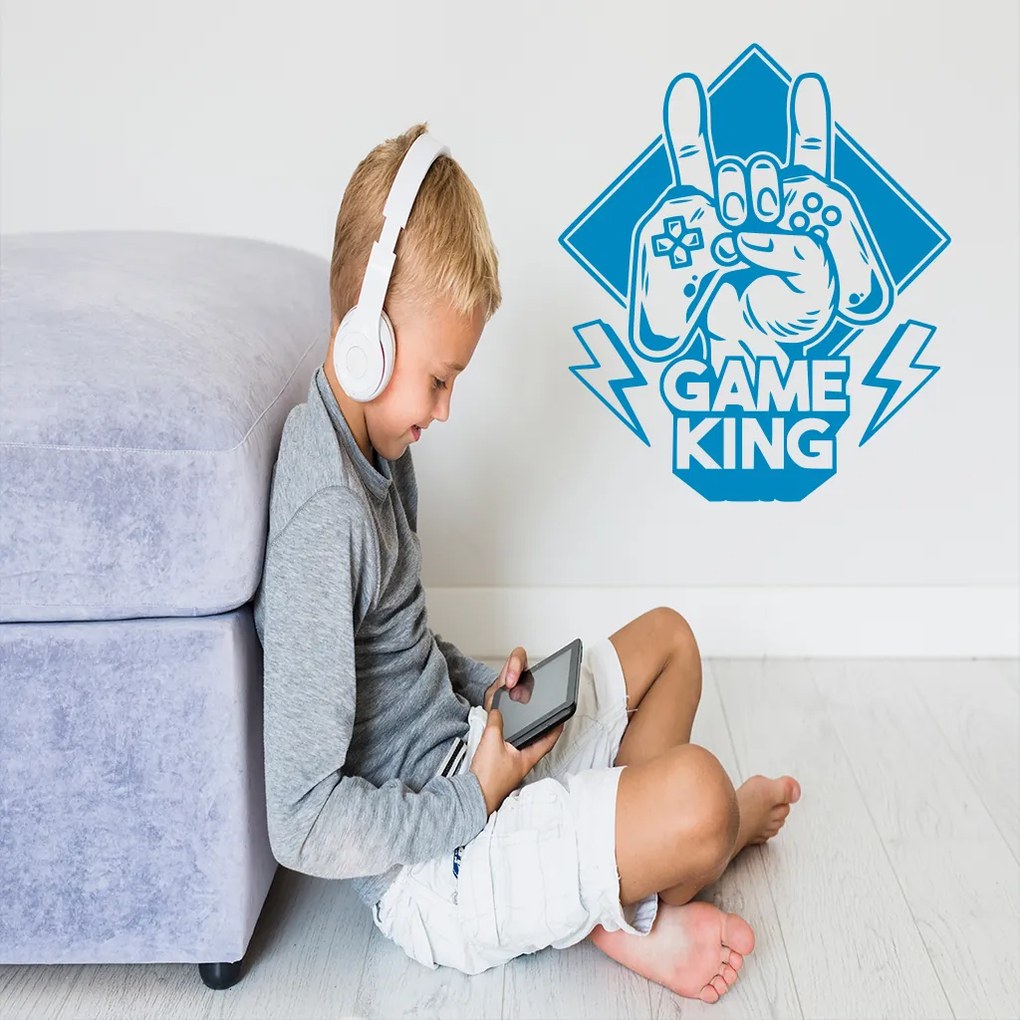 Veselá Stena Samolepka Game King Farba: modrá, Veľkosť: 100 x 116 cm