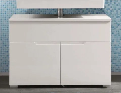 Kúpeľňová skrinka pod umývadlo Spice, lesklá biela%