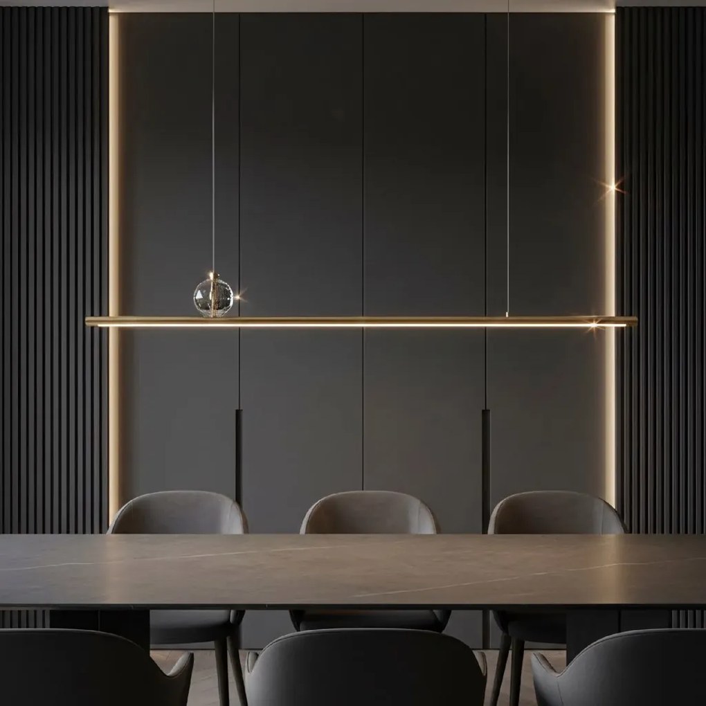 Toolight Toolight, LED stropné svietidlo 90cm, APP1778-CP, zlatá matná, OSW-04056