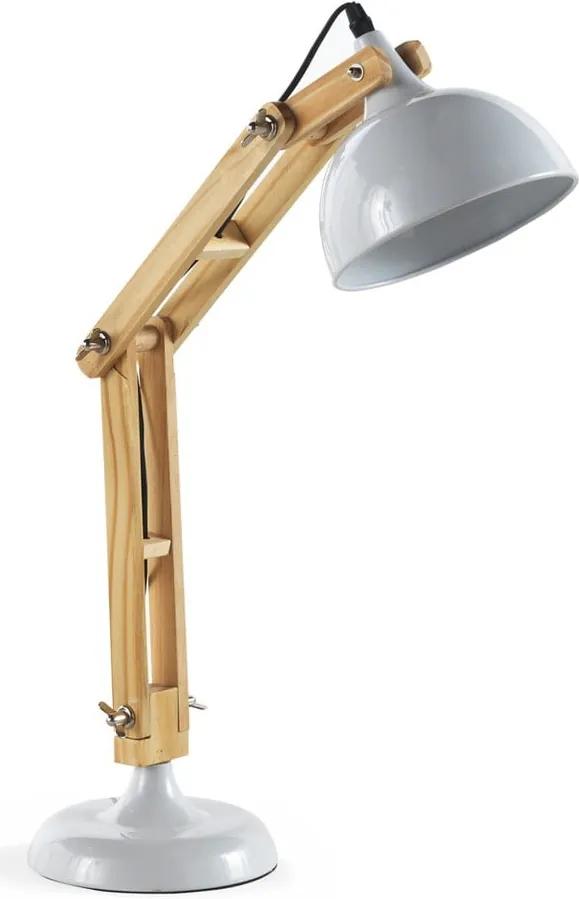 Biela stolová lampa Geese Wooden