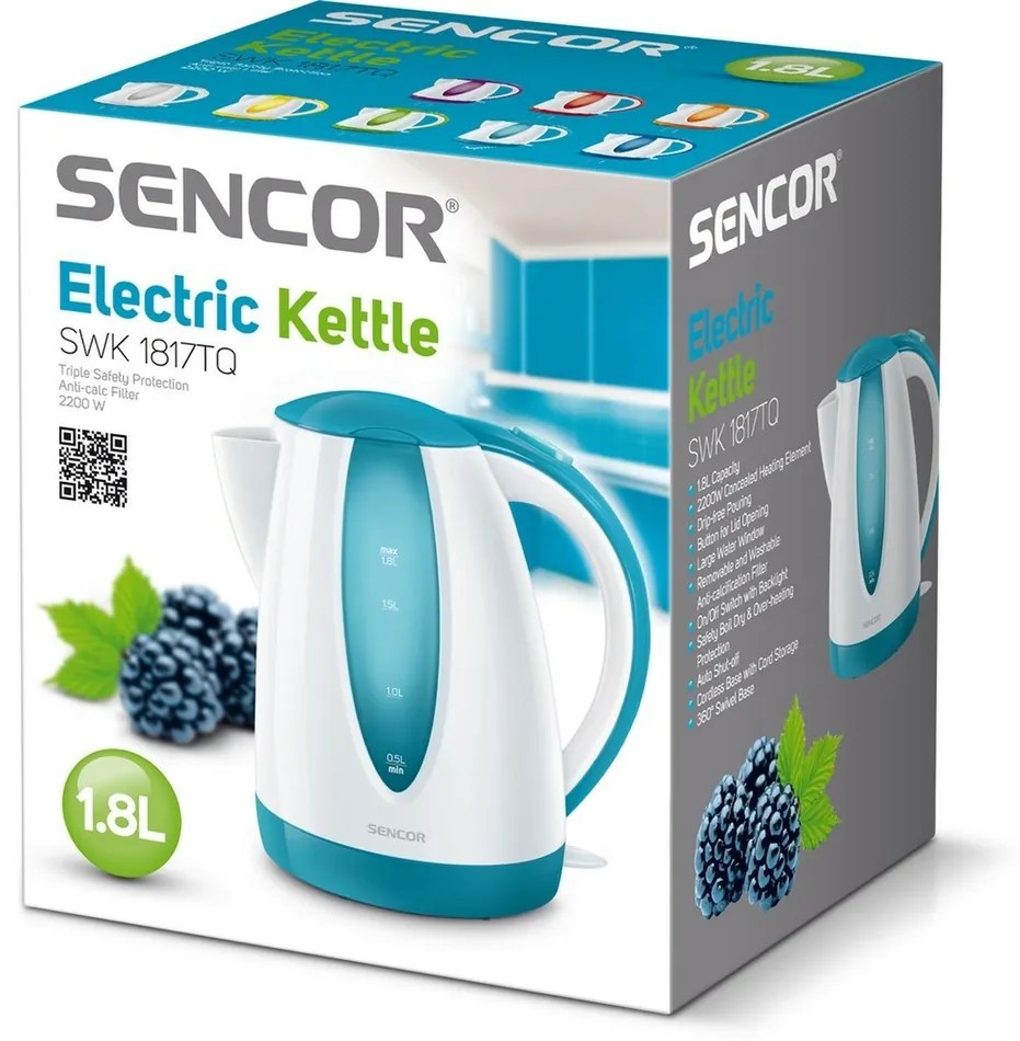 Sencor SWK 1817TQ rýchlovarná kanvica tyrkysová,