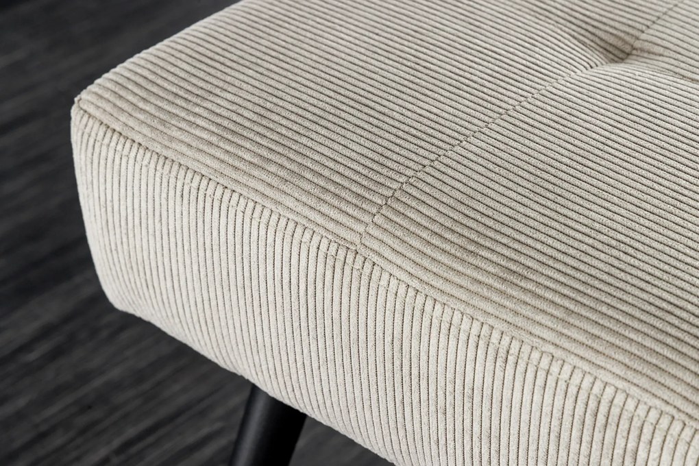 Lavička Boutique 100cm svetlošedá šnúra