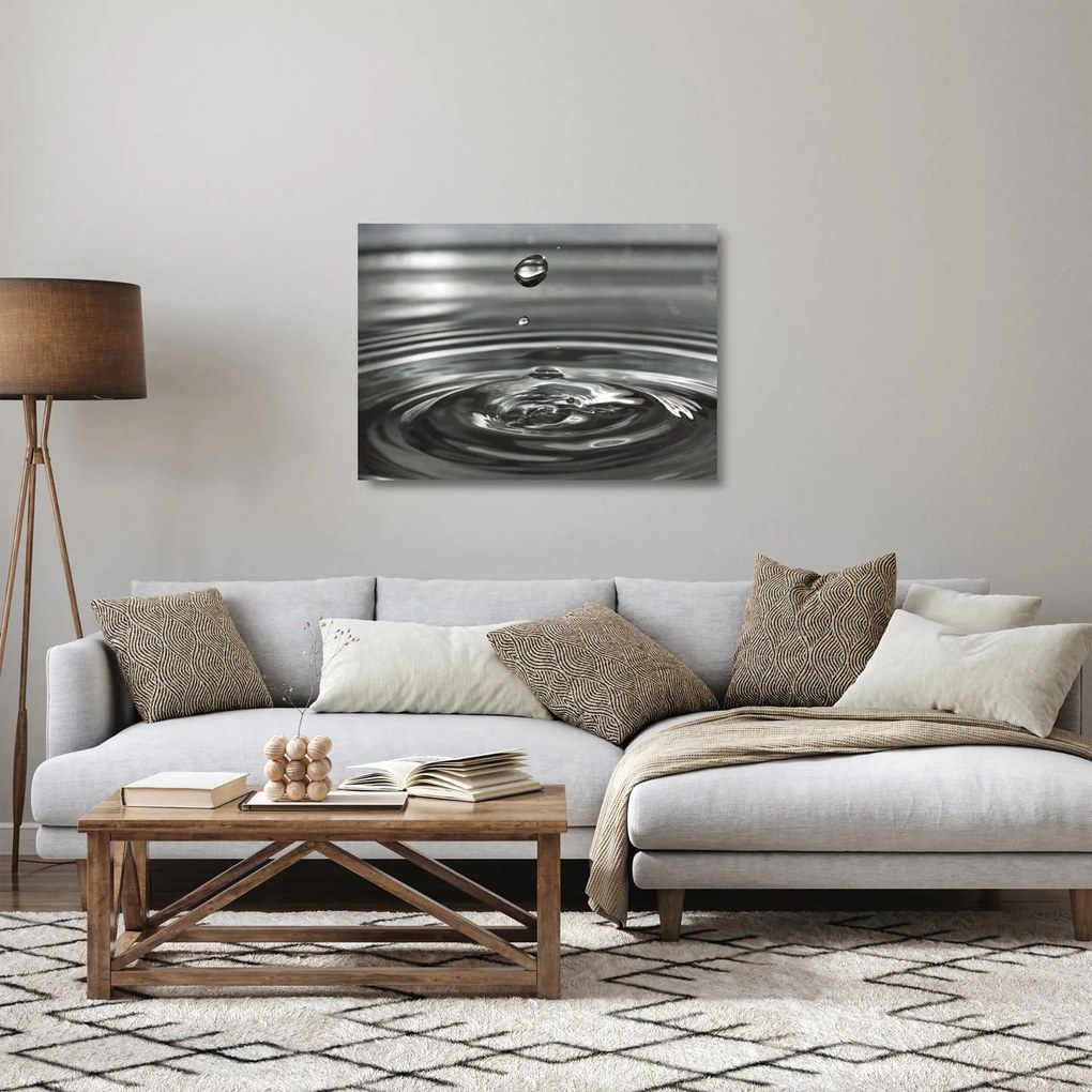Sklenený obraz kvapky vody (70x50 cm)