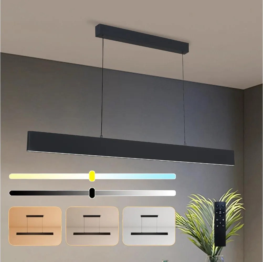 Brilagi - LED Stmiev. luster na lanku SLIMLINE LED/40W/230V 3000-6000K čierna + DO