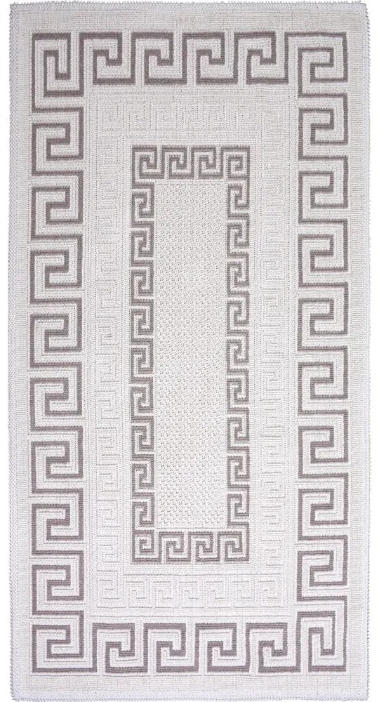 Sivo-béžový bavlnený koberec Vitaus Versace, 60 × 90 cm