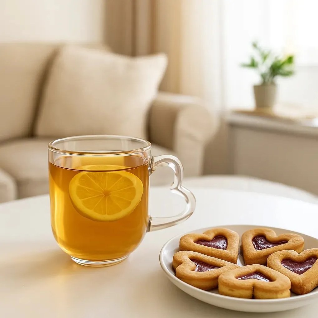 Altom Sada sklenených hrnčekov Heart, 310 ml, 6 ks